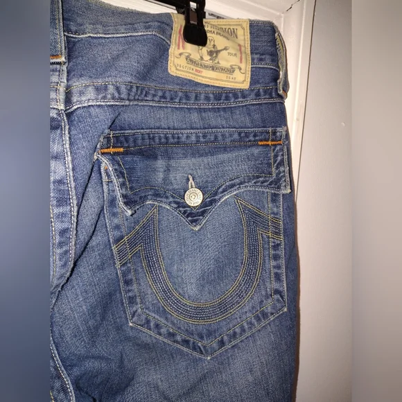 True Religion Distressed Blue Jean Shorts - Picture 2 of 13